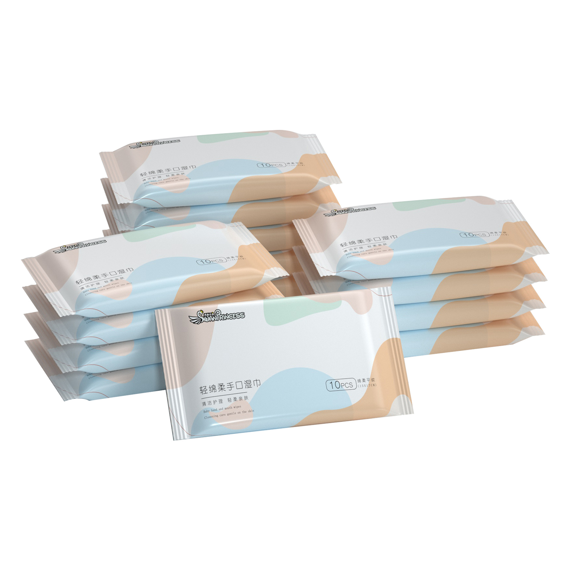 10 Draw mini wipes for babies wholesale portable children's hand and mouth Cloud Soft wipe Clean wipes Pack Application Scenario